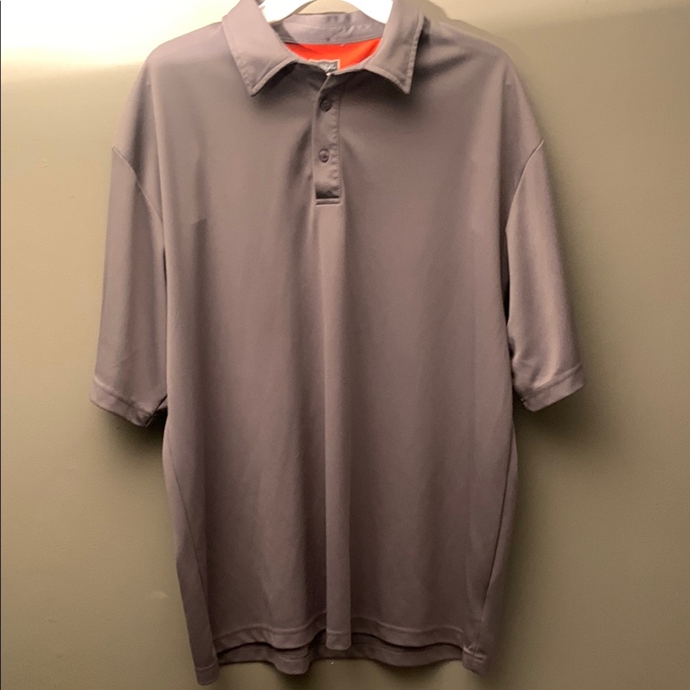 WHITERIDGE Extreme Series - Gray & Orange Golf Polo Shirt Relaxed Fit 100% Poly